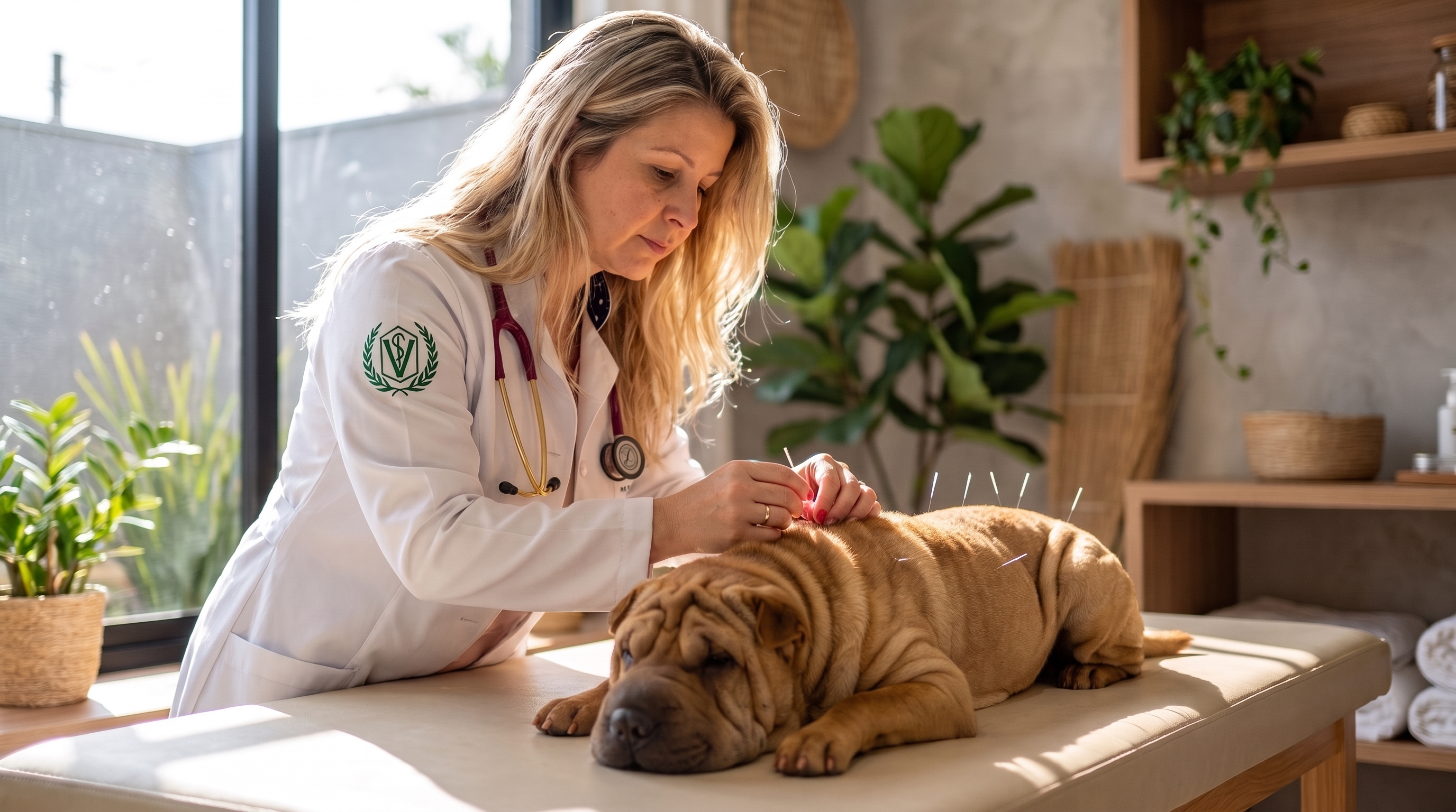 Acupuntura Canina em cão Shar-Pei